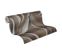 Livingwalls papier peint intissé à motif de feuilles en marron, noir, gris, métallisé - papier peint décoratif 10,05 x 0,53 m - 786553