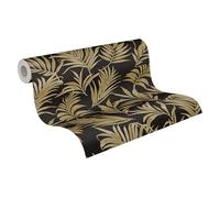 Livingwalls papier peint intissé à motif de feuilles noir, jaune et vert - papier peint jungle exotique 10,05 m x 0,53 m de COSMOPOLITAN - 791086