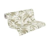 Livingwalls papier peint intissé à motif jungle en crème, vert, doré, métallisé - papier peint jungle exotique 10,05 x 0,53 m - 782031