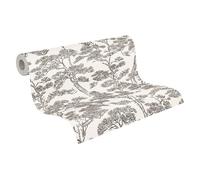 Livingwalls papier peint intissé avec arbres et branches en blanc, noir, gris - papier peint floral style asiatique 10,05 m x 0,53 m - 790015