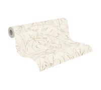 livingwalls papier peint intissé avec fleurs sauvages en beige, crème, métallisé - papier peint floral avec effet métallique 10,05 m x 0,53 m - 790042