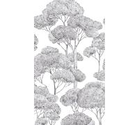 livingwalls papier peint intissé avec motif d’arbre en gris, noir, blanc - papier peint design avec motif forêt 1,59 m x 2,80 m - 792167