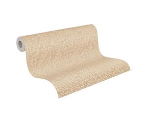 Livingwalls papier peint intissé avec motif de rotin en beige, crème, métallisé - papier peint de style industriel 10,05 m x 0,53 m - 791126