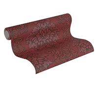livingwalls papier peint intissé avec ornements en rouge, noir, métallisé - papier peint baroque avec motif damassé 10,05 m x 0,53 m - 368983