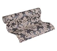 Livingwalls Papier Peint Intissé Trendwall Baroque à Effet Pailleté - Beige Métallisé Noir - 10,05 m x 0,53 m - 372704 37270-4