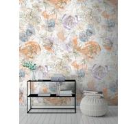 livingwalls Papier peint panoramique floral - Beige - XXL 1,59 x 2,80 m | Motif floral en mur d'accent - Papier peint intissé mat, sans raccord et déposable - Pour salon et chambre