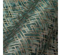 Livingwalls Travel Styles Papier peint non tissé avec ornement bleu et doré - Papier peint mural classique pour différentes pièces - 10,05 m x 0,53 m