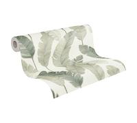 livingwalls Travel Styles Papier peint non tissé Motif botanique Blanc et vert 10,05 x 0,53 m