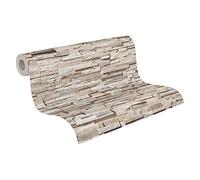 Livingwalls Travel Styles Papier peint non tissé Motif pierre naturelle Beige et marron