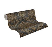 Livingwalls Travel Styles Papier peint non tissé style baroque noir et doré - Papier peint mural classique pour différentes pièces - 10,05 m x 0,53 m