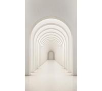 Livingwalls Papier peint 3D WTD 382821 - Arc de pierre, effet profond, blanc/gris 2,8x1,59 m