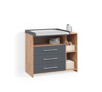 Commode à langer Livinity Torino Anthracite/Sonoma avec tiroirs, Model 58779