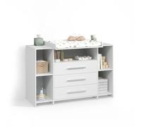 Commode à langer Livinity Torino Blanc XL avec tiroirs, Model 58926