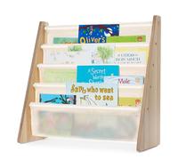 LIVIVO Bibliothèque de rangement colorée pour enfants - Rangement facile d'accès en bois avec étagères en nylon doux pour protéger les livres de vos enfants - Hauteur parfaite pour votre petit lecteur