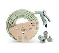 LIVLIG Kit Arrosage Complet Vert, Tuyau d'Arrosage 30m | Pistolet d'Arrosage, Accessoires, Raccord Robinet 3/4, Raccord Rapide, Arrêt d'Eau 1/2 Pouce, hergestellt in Europa