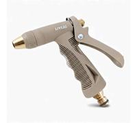 LIVLIG Pistolet d'Arrosage Beige - Lance Arrosage 1/2 Pouce, 3 Modes Réglables, Maniement à Une Main, Blocage Continu - Plastique & Laiton - Compatible Tuyau Jardin 1/2"
