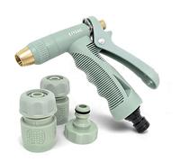 LIVLIG Pulvérisateur de jardin de qualité supérieure en kit complet, seringue de nettoyage robuste pour nettoyer et arroser, buse de jardin et raccord de tuyau 1/2", utilisation à une main et blocage