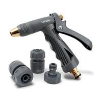 LIVLIG Seringue de nettoyage et douchette de jardin, anthracite, kit | Pulvérisateur de jardin de qualité supérieure pour le nettoyage et l'arrosage, raccord de tuyau robuste avec une seule main
