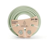 LIVLIG Tuyau d'Arrosage 30m Design - Tuyau Arrosage Flexible, 60% Recyclé, UV Résistant, Anti-Torsion, 1/2 Pouce, Vert