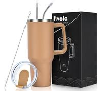 Livole 40oz gobelet en acier inoxydable avec couvercle et paille