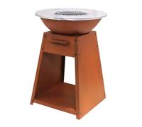 LIVONA Brasero Plancha en Acier Corten - Look Rustique & Design