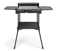 LIVOO Barbecue électrique sur pieds DOM507 2 en 1 2200W thermostat ajustable 2 tablettes Noir