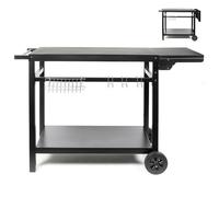 Chariot pour plancha LIVOO GS170N 85 x 50 cm Table pliante 30 x 50 cm Noir