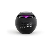 Livoo - Enceinte réveil Compatible Bluetooth® TES255 - 2 en 1, Rechargeable, autonomie 3h, Micro intégré, lumières changeantes, Noir