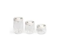 Set de 3 bocaux sous vide - LIVOO - MEN401 - 400 ml, 800 ml, et 1,2 L - Verre borosciliate - Compatible congélation