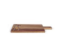 LIVOO Plateau à fromage en bois d'acacia – couteaux inox or brossé