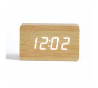 LIVOO RV150BC - Horloge digitale aspect bois - Affichage LED blanc - Fonctions horloge, réveil, calendrier, thermomètre