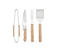 Livoo - Set de 4 accessoires pour barbecue GS164 - 4 accessoires, acier inoxydable, hévéa, pochette polyester