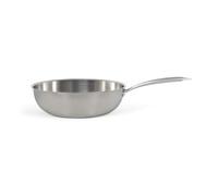Livoo - Wok en acier inoxydable 28 cm MEP162 - Gamme Brigade - inox triply - sans PFAS, Argent
