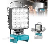 LIVOWALNY Lampe LED Rechargeable Compatible avec Makita 18V Batterie, 48 W Projecteur LED Chantier à Double Interrupteur avec Type C/USB Lampe de Travail Pour Camping, Chantier(Outils Uniquement)