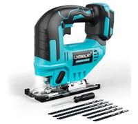LIVOWALNY Scie Sauteuse Sans Fil Compatible avec Makita 18V Batterie | Vitesse Variable, Coupe en Biseau 45°, avec 6 Lames - Pour Bois, Métal et Plastique(Sans Batterie)
