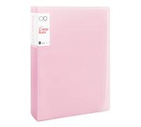 Livre D'affichage A4 PP avec 100 Pochettes Transparentes, A4 Reliure Protège-Documents, Livre de Présentation avec Pochette, Dossier de Projet de Présentation pour Feuilles de Rapport (Rose)
