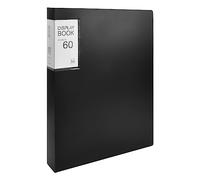 Livre D'affichage A4 PP avec 60 Pochettes Transparentes, Dossier de Projet de Présentation, Livre de Présentation avec Pochette, A4 Reliure Protège-Documents pour Feuilles de Rapport (Noir)