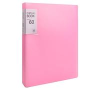 Livre D'affichage A4 PP avec 60 Pochettes Transparentes, Dossier de Projet de Présentation, Livre de Présentation avec Pochette, A4 Reliure Protège-Documents pour Feuilles de Rapport (Rose)