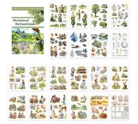 Livre D'autocollants de Scrapbooking - 20 Feuilles Éphémères en PET Prédécoupés pour Journal Décoratif, Bricolage, Arts et Artisanat