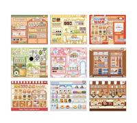 Livre D'Autocollants Mini-Scènes Scrapbooking Portable DIY Cartoon Sur Le