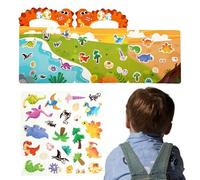 Livre D'autocollants Réutilisables - Livre D'activités Pour Sur Le Thème Des Dinosaures, Album Interactif De Création De Scènes De Dinosaures | Apprentissage Précoce Développement Des Compéten