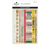 Livre de 10 bordures et étiquettes autocollantes par Esther Glas | Design d'inspiration vintage, lettres de l'alphabet et chiffres, tickets et étiquettes