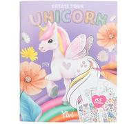 Livre de coloriage - DEPESCHE - Ylvi Create Your Unicorn - 13 pages - Autocollants inclus - 25 x 21 cm