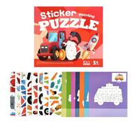 Livre de coloriage par Stickers pour d'éveil interactif Parent-Enfant | Livre d'activités pour avec stickers numérotés pour Voyages en Voiture Maternelle Garçons Filles nes