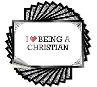 Livres, autocollants bouteille I Love Being A Christian | Friends Bar Room Decor (6 x 9 cm)