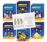 Livres de coloriage pour crèche de Noël en vrac, 72 mini livret de dessin | Crèche de Noël - Livre de coloriage à faire soi-même pour les tout-petits - Pour Noël, fêtes de fin d'année