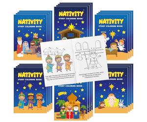 Livres de coloriage pour crèche de Noël en vrac, 72 mini livret de dessin | Crèche de Noël - Livre de coloriage à faire soi-même pour les tout-petits - Pour Noël, fêtes de fin d'année