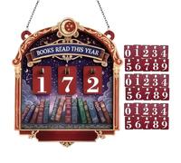 Livres Lits Cette année : Affichage de Table 15 x 12 cm, Tracker en bois, avec 30 numéros | Ornement de bureau pour étagère, décoration de l'espace d'apprentissage, pour la bibliothèque d'étude