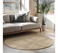 LIVUM Tapis Nature Jute Bouclé, Tapis Naturel Style Rustique et Boheme, Poils en Jute, Boucles Subtils (Rond Mocca, 160x160cm)