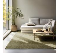 LIVUM Tapis Nature Jute Bouclé, Tapis Naturel Style Rustique et Boheme, Poils en Jute, Boucles Subtils (Vert, 120x170cm)